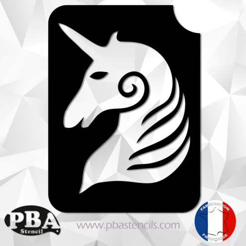 Licorne 75x55mm POCHOIRS ADHÉSIF